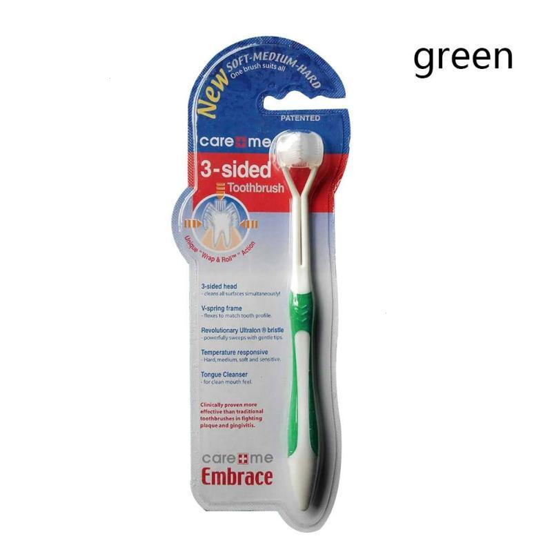 3-Sided Toddler Toothbrush with Soft Silicone Bristles by HitMyNeed