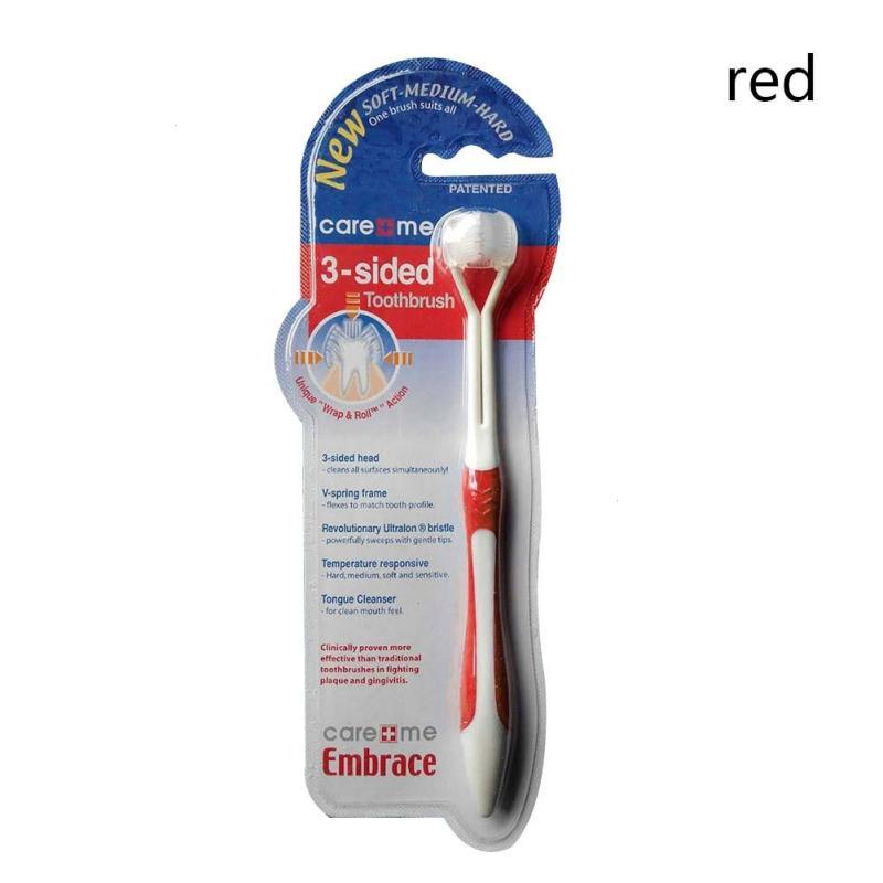 3-Sided Toddler Toothbrush with Soft Silicone Bristles by HitMyNeed