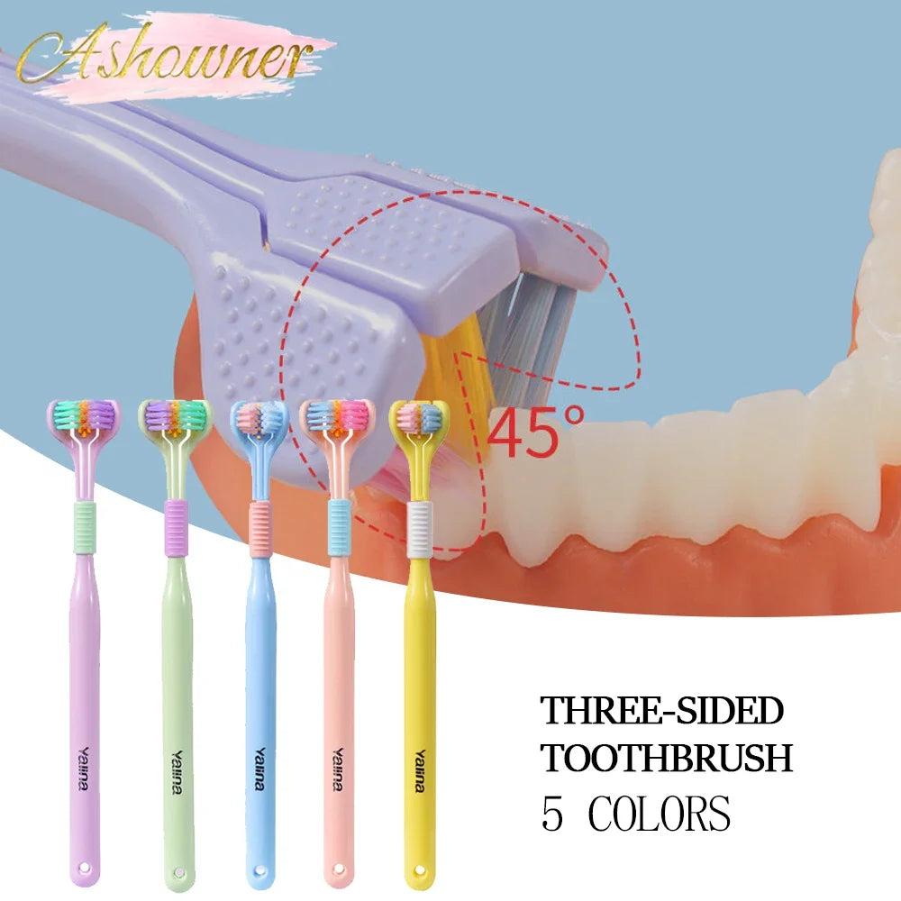 3-Sided Toothbrush with Integrated Tongue Scraper by HitMyNeed