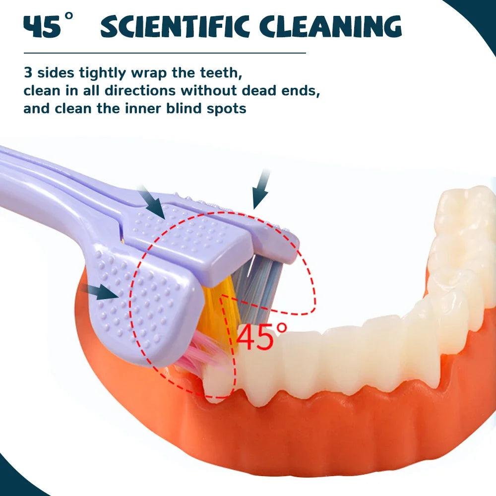 3-Sided Toothbrush with Integrated Tongue Scraper by HitMyNeed