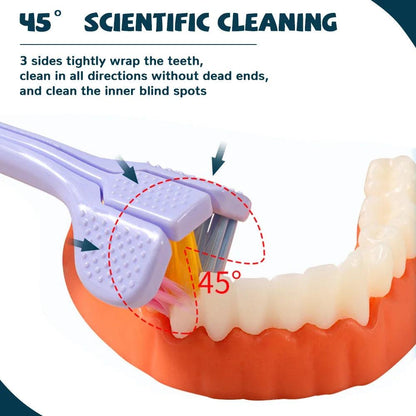 3-Sided Toothbrush with Integrated Tongue Scraper by HitMyNeed