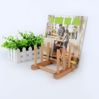 3-Slot Bamboo Wooden Dish Drainer Rack by HitMyNeed