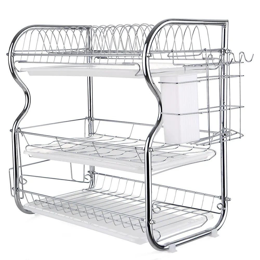 3-Tier Dish Drying Rack with Utensil & Board Holders by HitMyNeed
