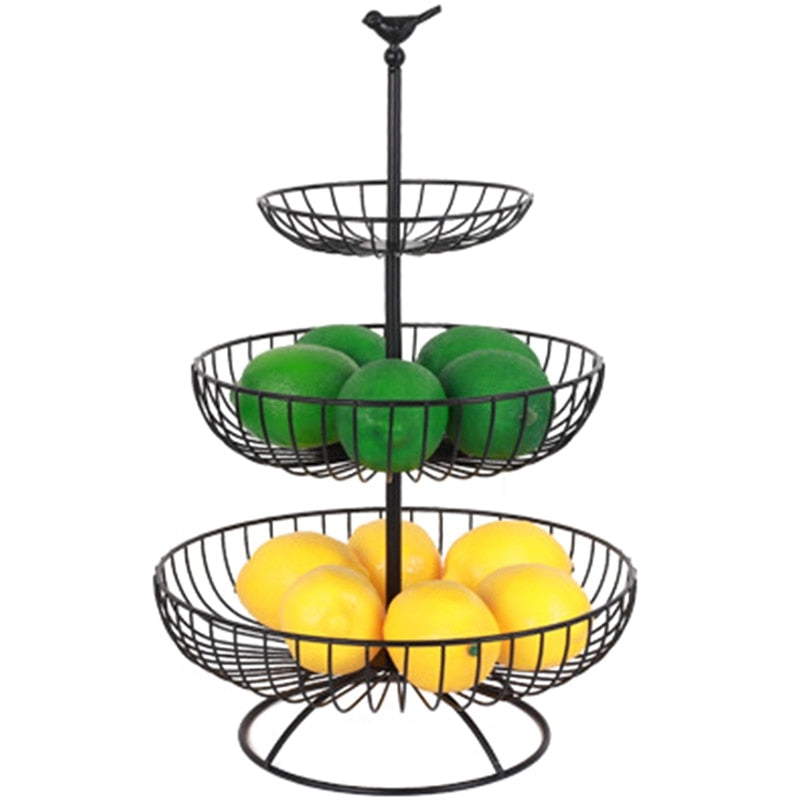 3 Tier Metal Fruit Basket Stand for Kitchen Storage by HitMyNeed