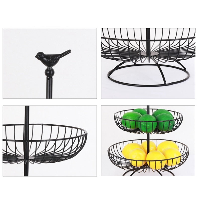 3 Tier Metal Fruit Basket Stand for Kitchen Storage by HitMyNeed