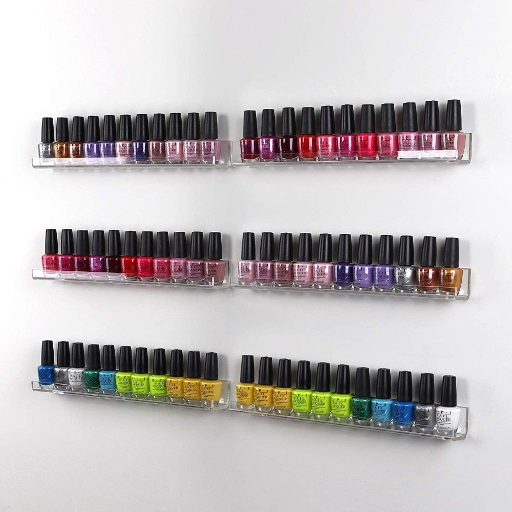 3-Tier Wall-Mount Acrylic Nail Polish Rack Set by HitMyNeed
