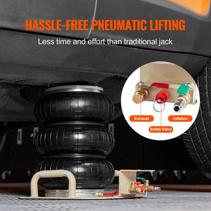 3 Ton Triple Bag Air Jack with Six Steel Pipes by HitMyNeed