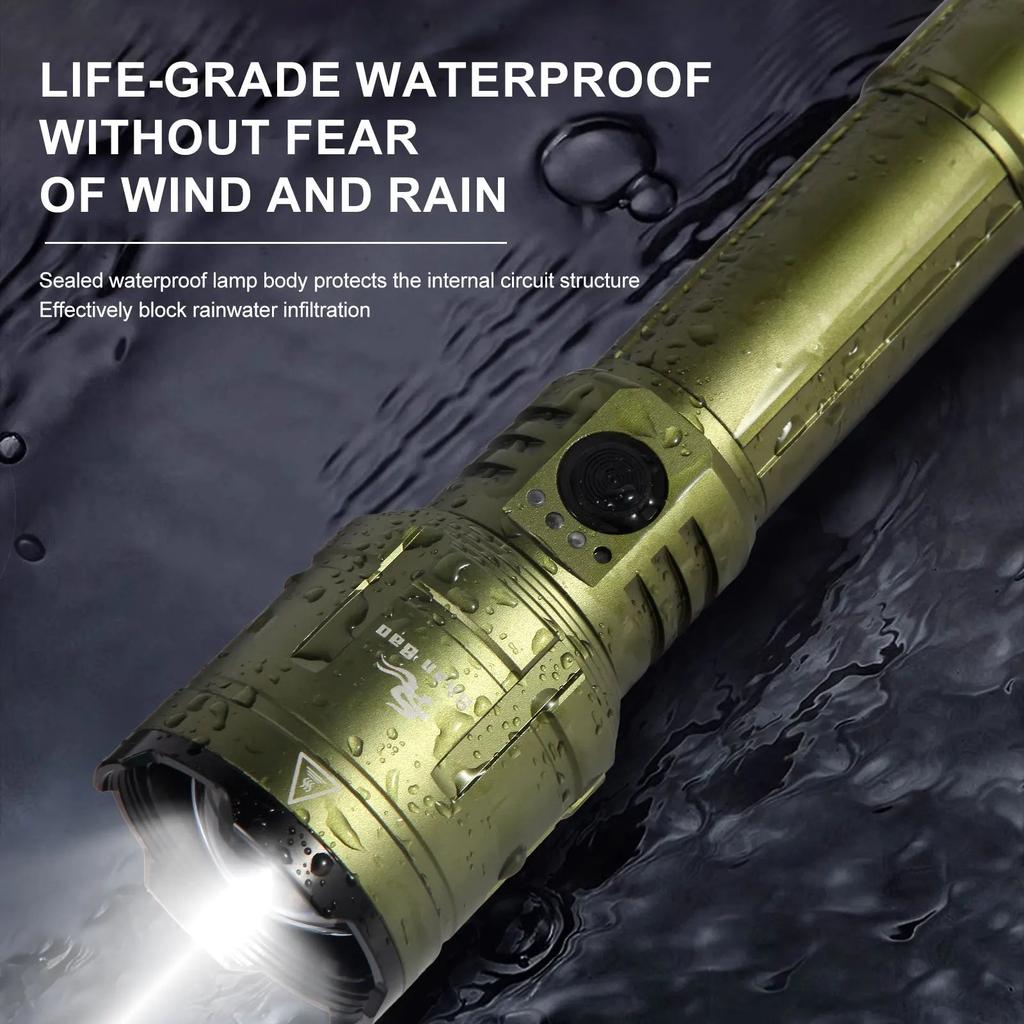 3000LM Outdoor Zoom Waterproof Rechargeable Flashlight by HitMyNeed