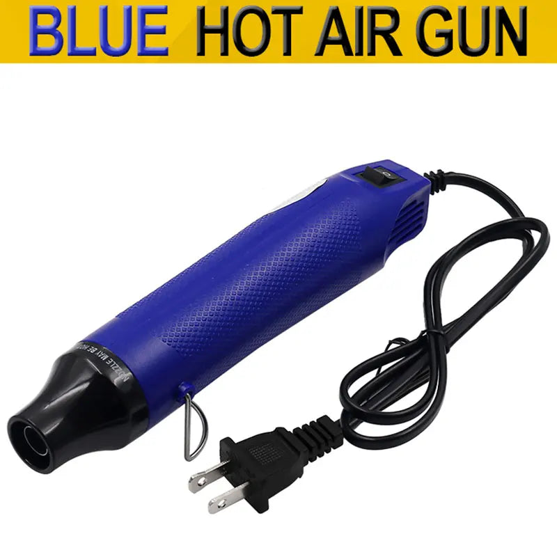 300W Mini Heat Gun with Stand for DIY Shrink & Crafts blue by HitMyNeed