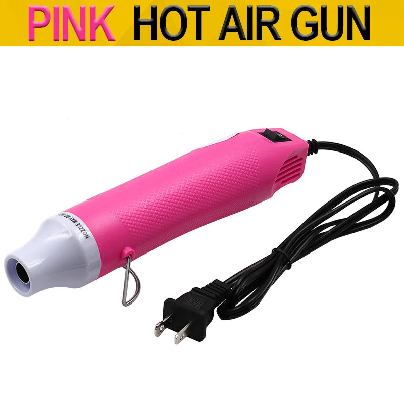 300W Mini Heat Gun with Stand for DIY Shrink & Crafts pink by HitMyNeed