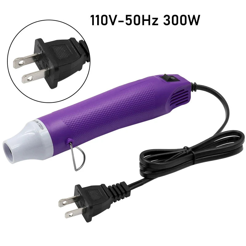 300W Mini Heat Gun with Stand for DIY Shrink & Crafts purple by HitMyNeed