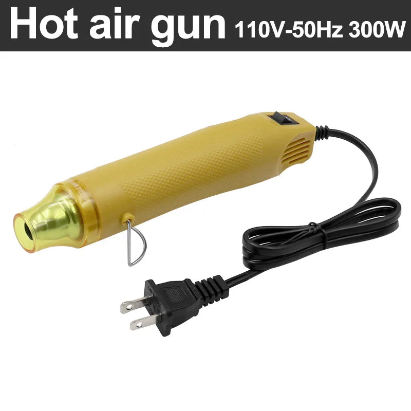 300W Mini Heat Gun with Stand for DIY Shrink & Crafts yellow by HitMyNeed