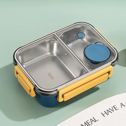 304 Stainless Steel Leakproof Bento Lunch Box 850ml blue-2grids by HitMyNeed