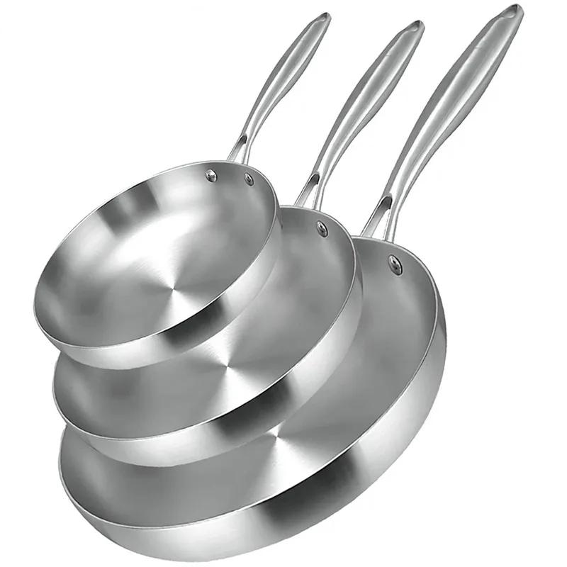 304 Stainless Steel Non-Stick Frying Pan for All Hobs 22cm by HitMyNeed