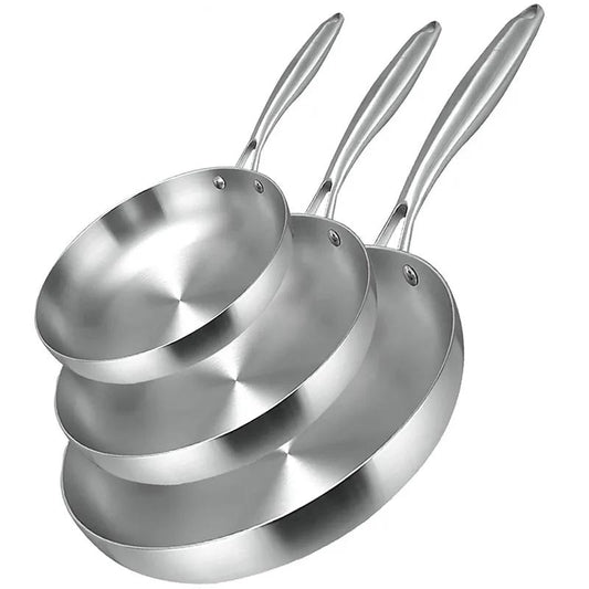 304 Stainless Steel Non-Stick Frying Pan for All Hobs 22cm by HitMyNeed