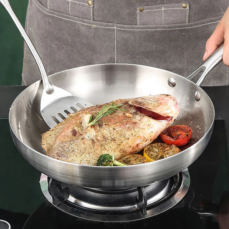 304 Stainless Steel Non-Stick Frying Pan for All Hobs 24cm by HitMyNeed