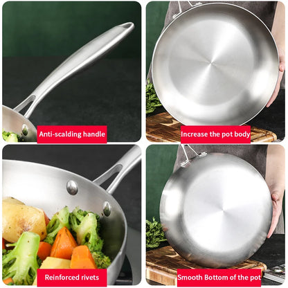 304 Stainless Steel Non-Stick Frying Pan for All Hobs 30cm by HitMyNeed