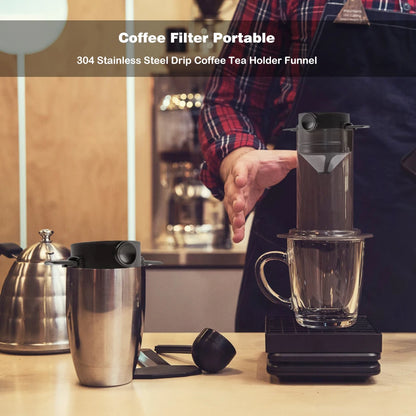 304 Stainless Steel Portable Coffee Dripper Set by HitMyNeed