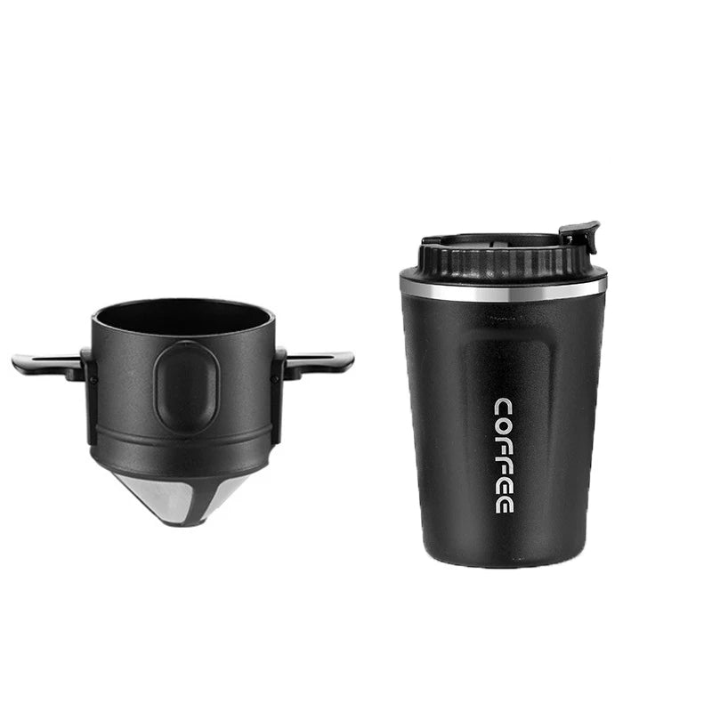304 Stainless Steel Portable Coffee Dripper Set black2 by HitMyNeed