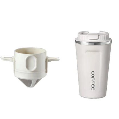 304 Stainless Steel Portable Coffee Dripper Set white2 by HitMyNeed