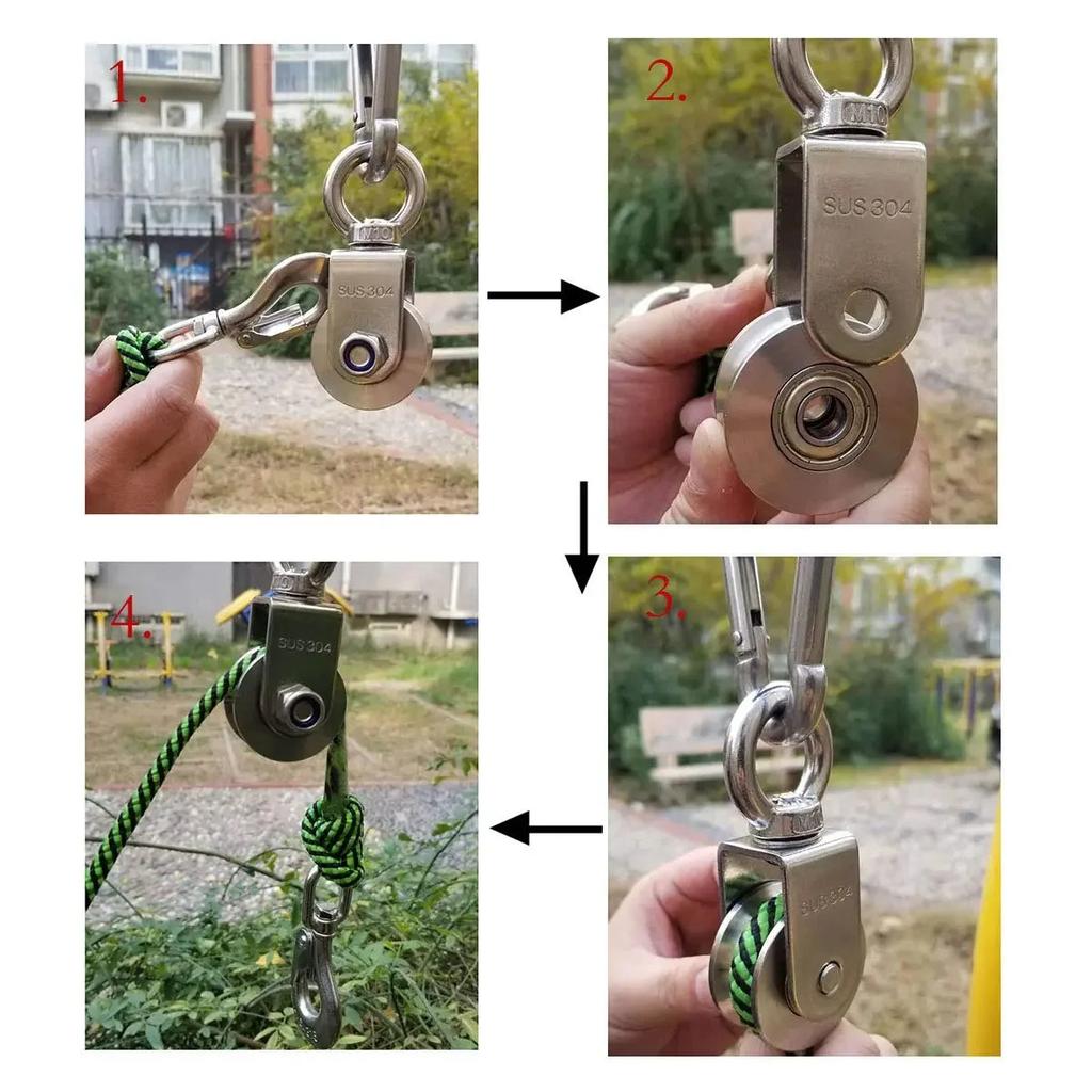 304 Stainless Steel U/V Swivel Pulley Duplex Bearing by HitMyNeed