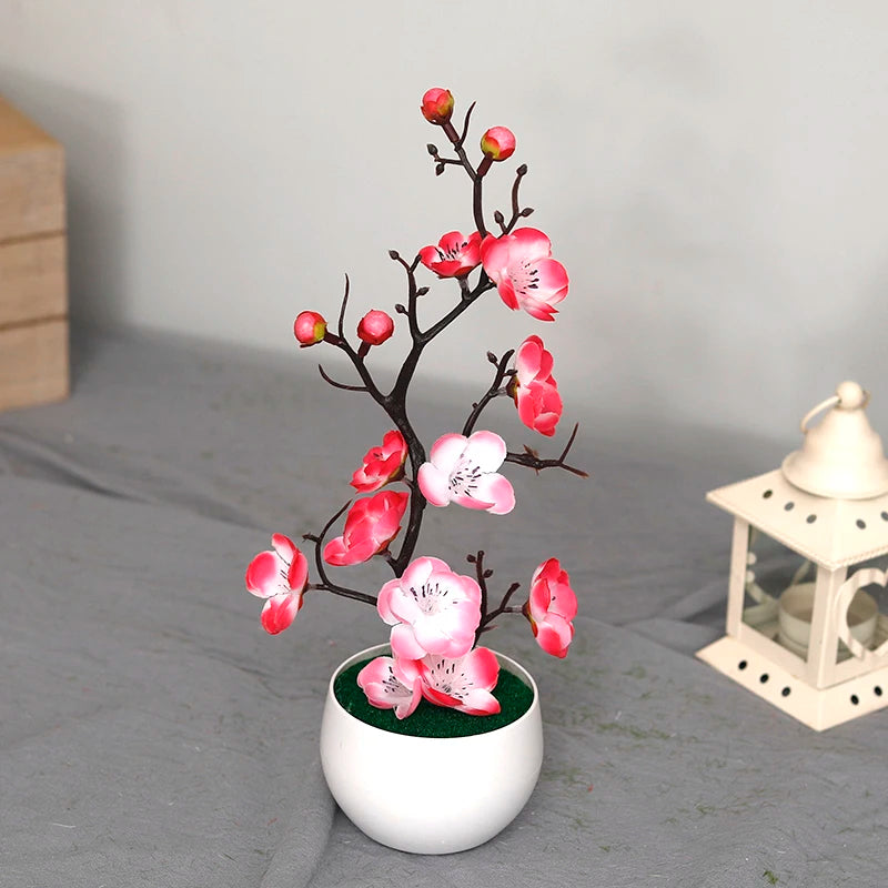 30cm Artificial Bonsai Tree with Pot & Flowers pink by HitMyNeed