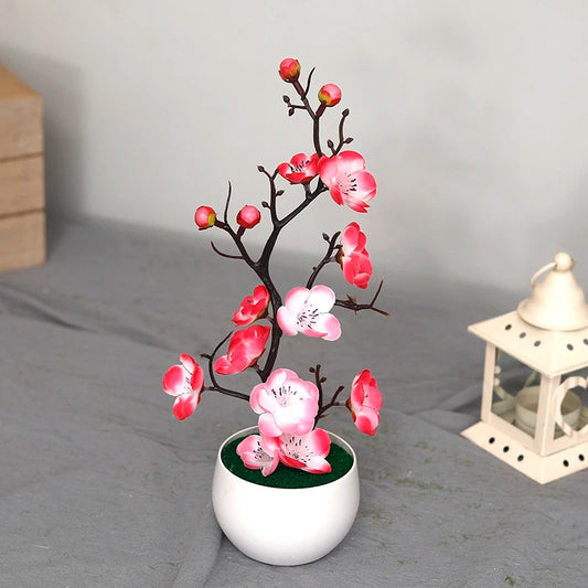 30cm Artificial Bonsai Tree with Pot & Flowers pink by HitMyNeed