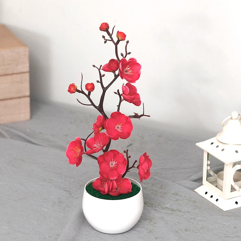 30cm Artificial Bonsai Tree with Pot & Flowers rose by HitMyNeed