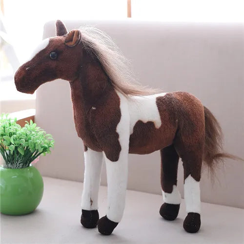 30cm Realistic Zebra Horse Plush Toy for Kids hucul by HitMyNeed