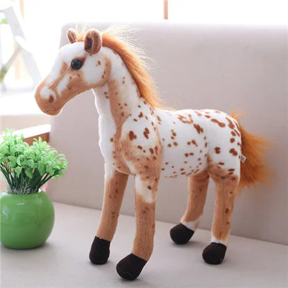 30cm Realistic Zebra Horse Plush Toy for Kids lu-sha-horse by HitMyNeed