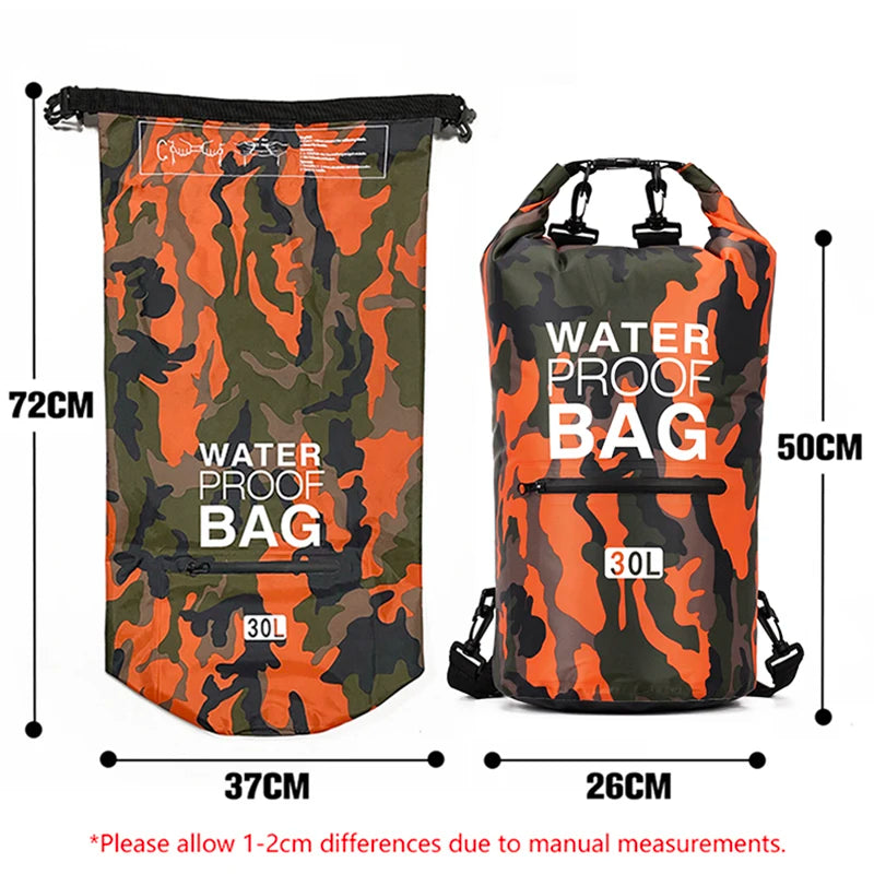 30L Waterproof Dry Bag Backpack with Wet/Dry Pocket by HitMyNeed