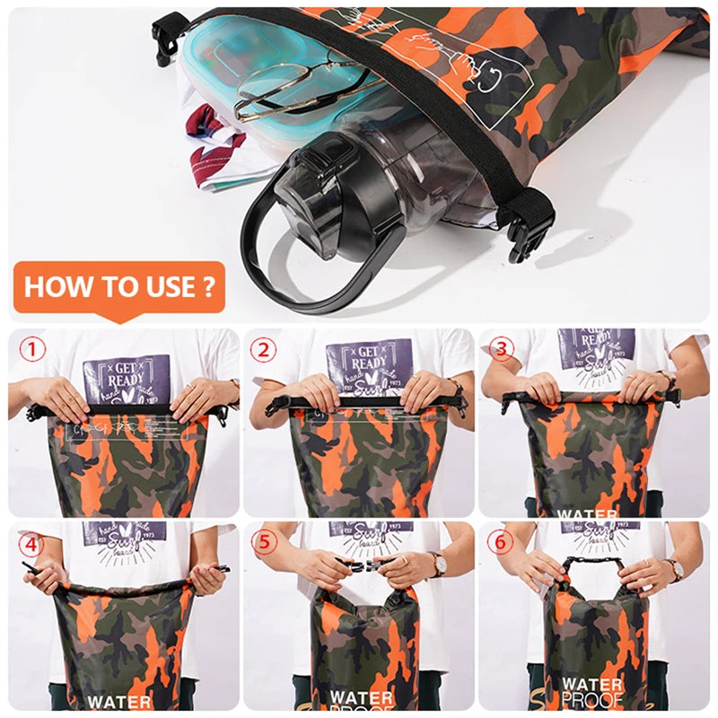 30L Waterproof Dry Bag Backpack with Wet/Dry Pocket by HitMyNeed