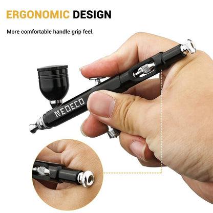 30PSI Dual-Action Airbrush Kit with Quiet Compressor by HitMyNeed