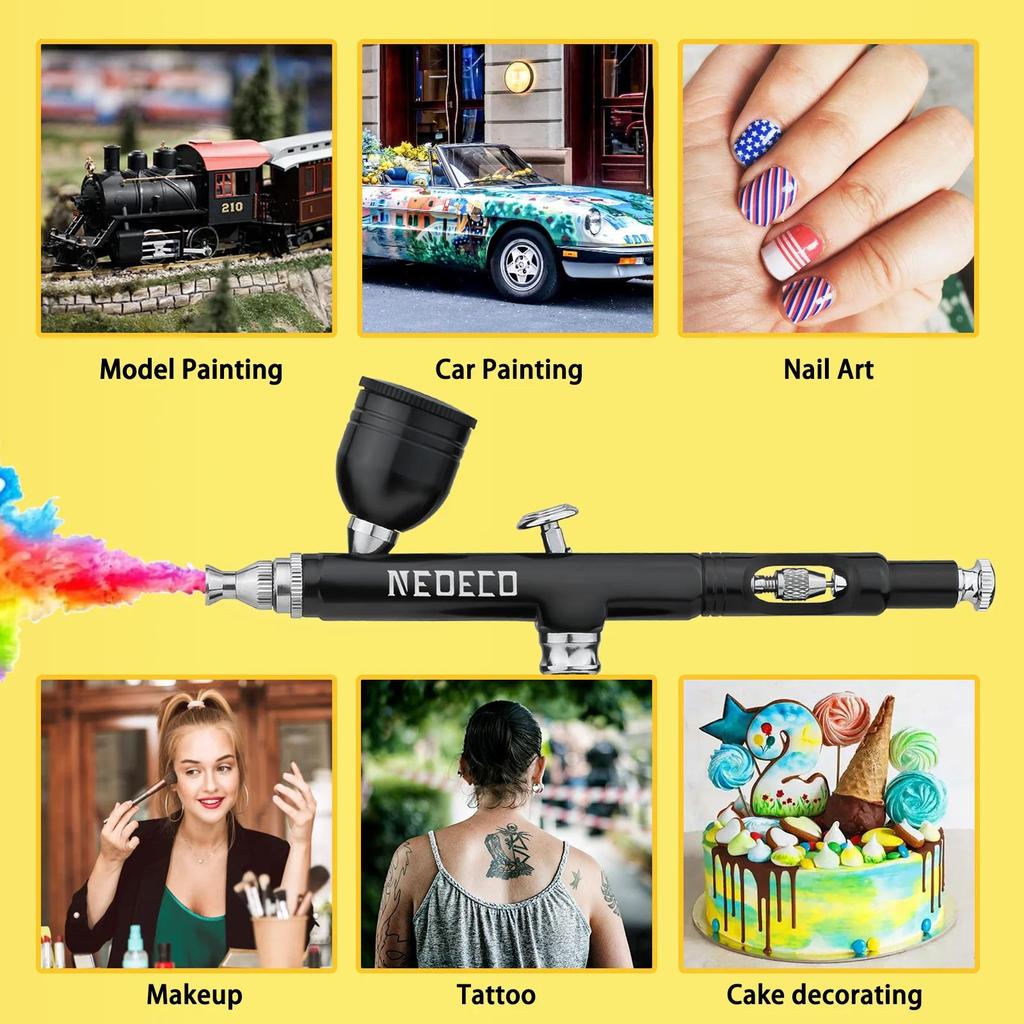 30PSI Dual-Action Airbrush Kit with Quiet Compressor by HitMyNeed