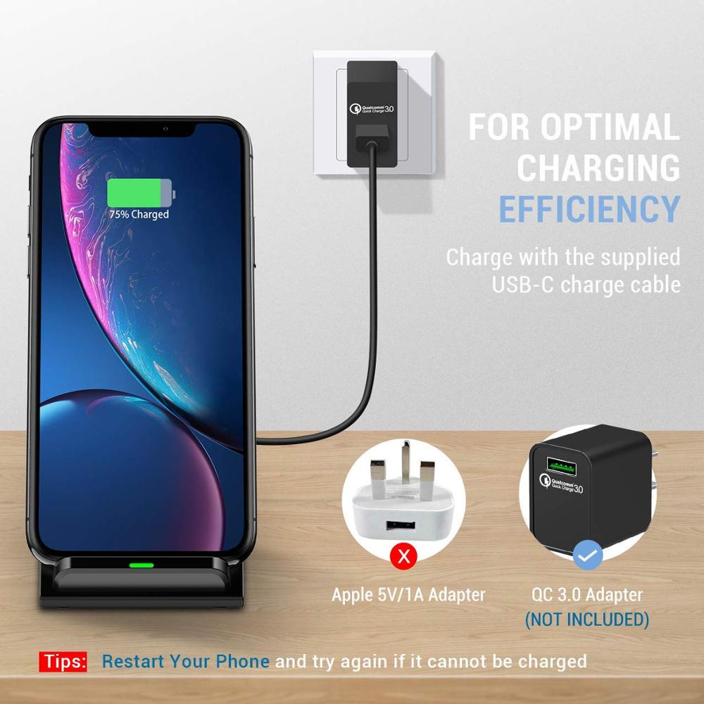 30W Fast Wireless Charger Stand with Type-C Cable by HitMyNeed