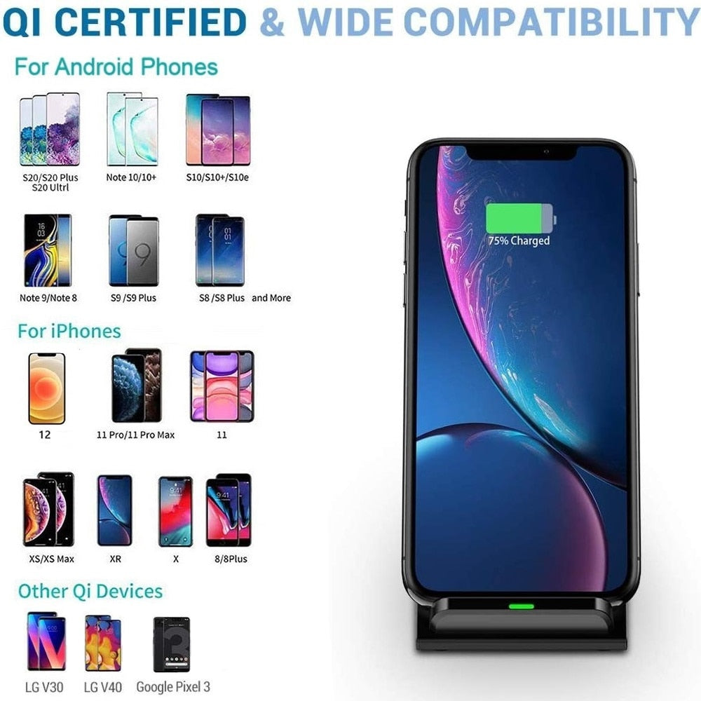 30W Fast Wireless Charger Stand with Type-C Cable by HitMyNeed