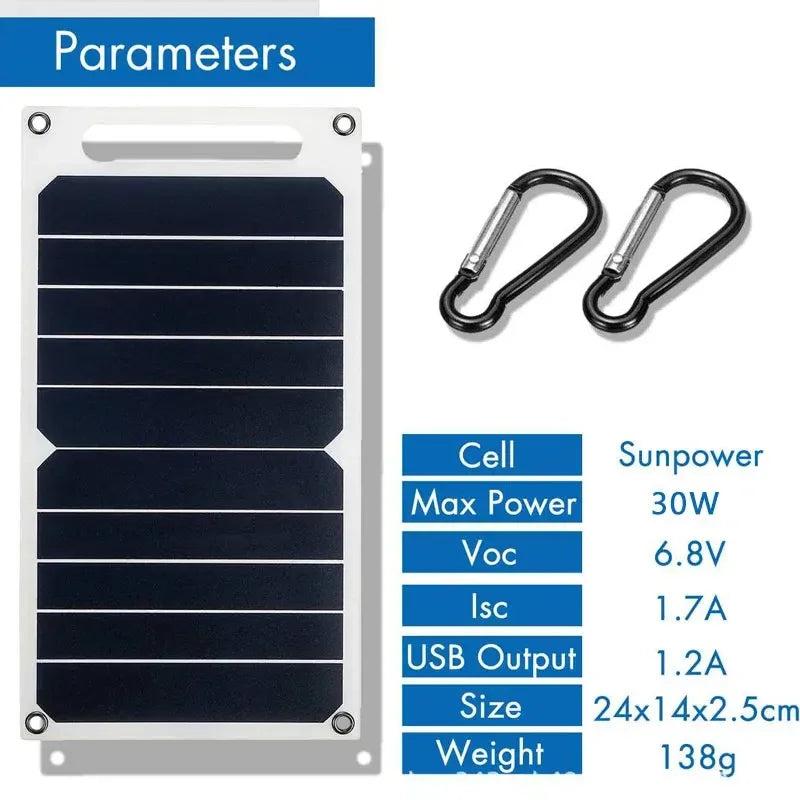 30W Portable Waterproof Solar Panel with USB Output by HitMyNeed