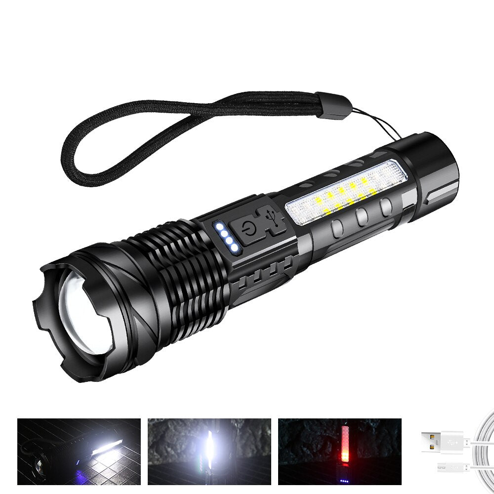 30W Rechargeable COB LED Flashlight with Power Display by HitMyNeed