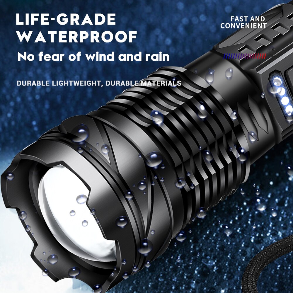 30W Rechargeable COB LED Flashlight with Power Display by HitMyNeed