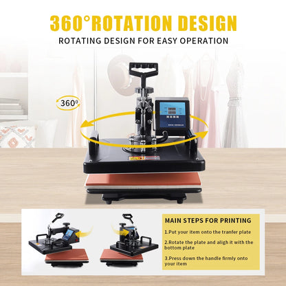 30x38cm 8-in-1 Combo Heat Press Machine CE by HitMyNeed