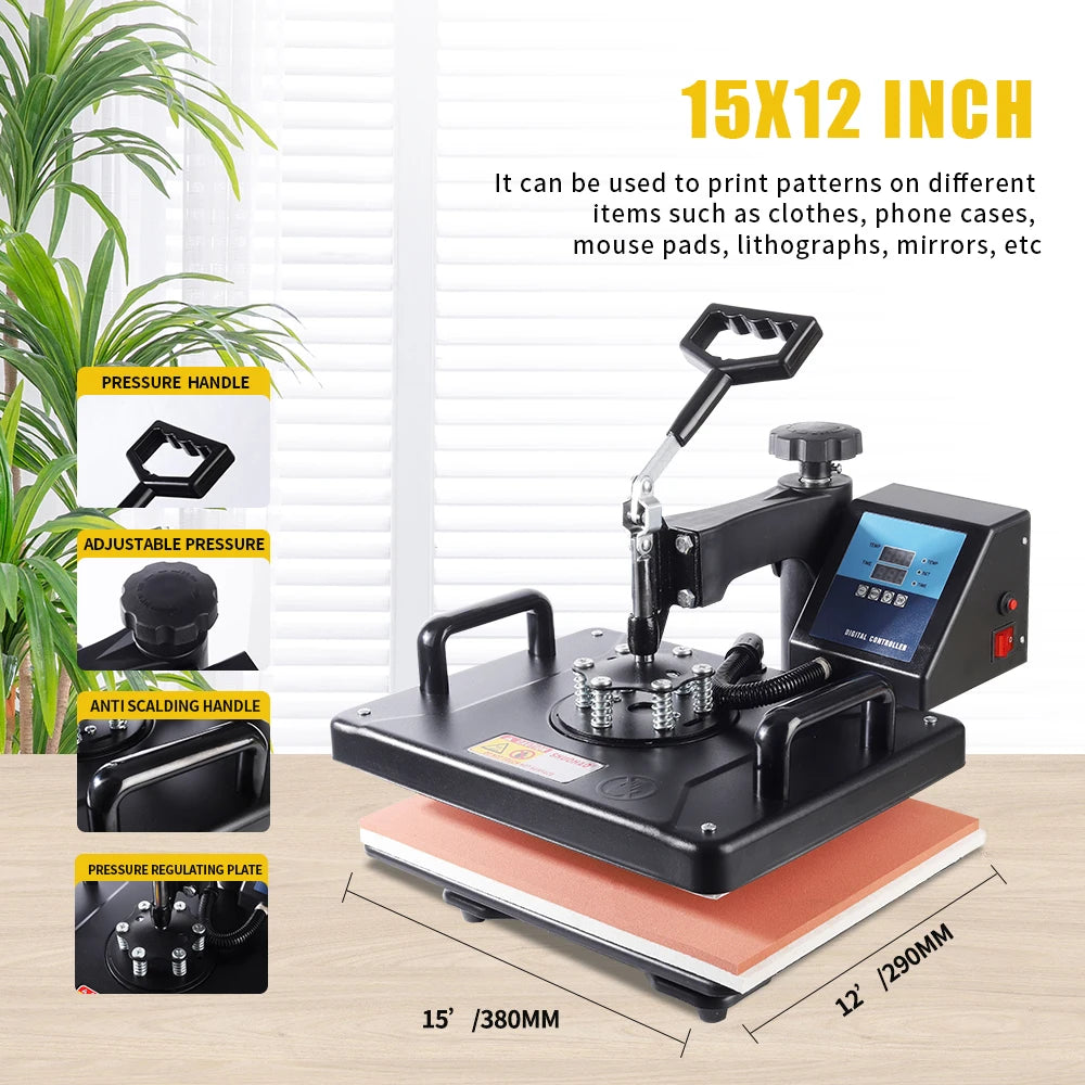 30x38cm 8-in-1 Combo Heat Press Machine CE by HitMyNeed
