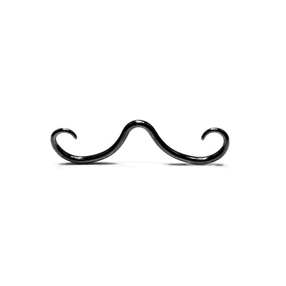 316L Steel Septum Mustache Ring Nose Piercing 16G black-color by HitMyNeed