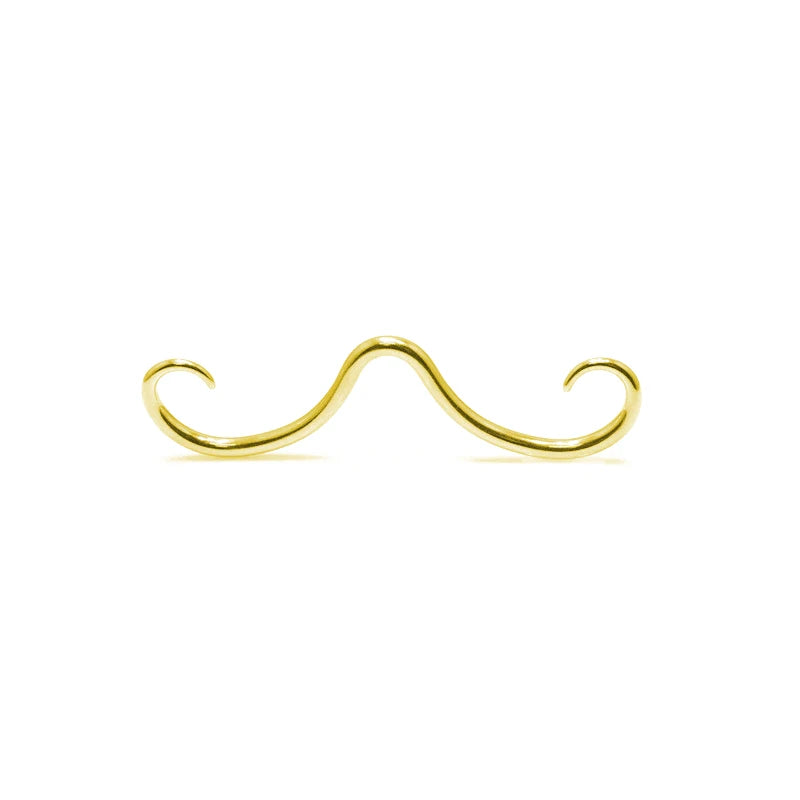 316L Steel Septum Mustache Ring Nose Piercing 16G gold-color by HitMyNeed
