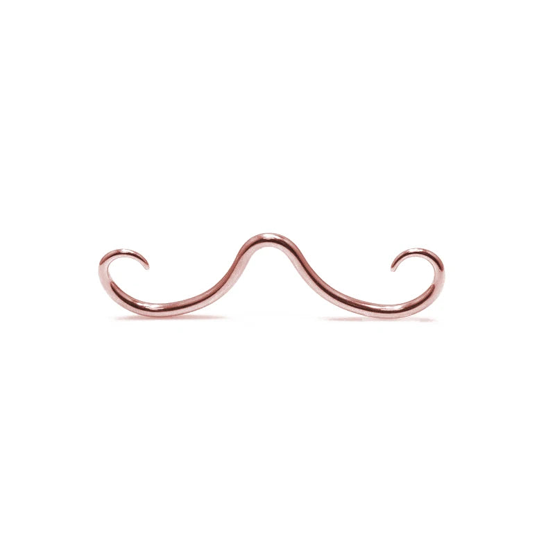 316L Steel Septum Mustache Ring Nose Piercing 16G rose-gold-color by HitMyNeed