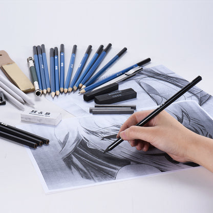 32-Piece Drawing and Sketching Tool Set with Case by HitMyNeed