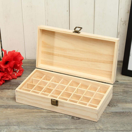 32 Slot Wooden Essential Oil Storage Box by HitMyNeed