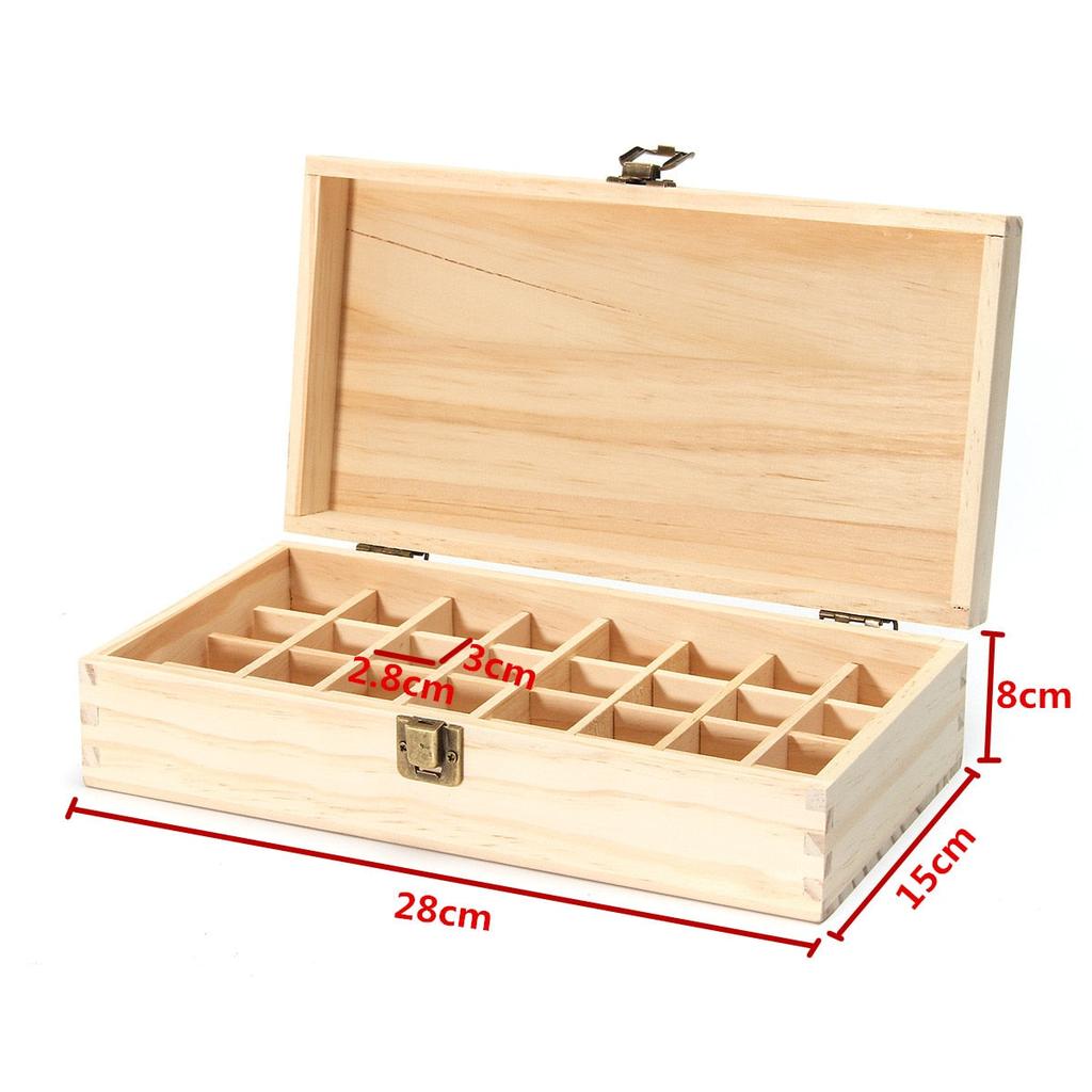 32 Slot Wooden Essential Oil Storage Box by HitMyNeed