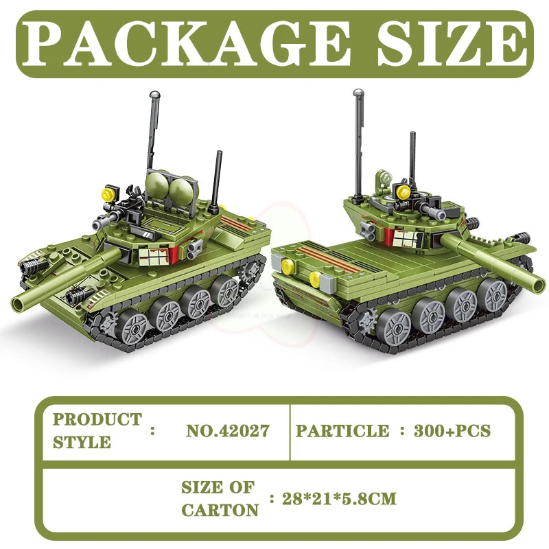 331pcs T-85 WW2 Tank & Soldier Building Block Set by HitMyNeed