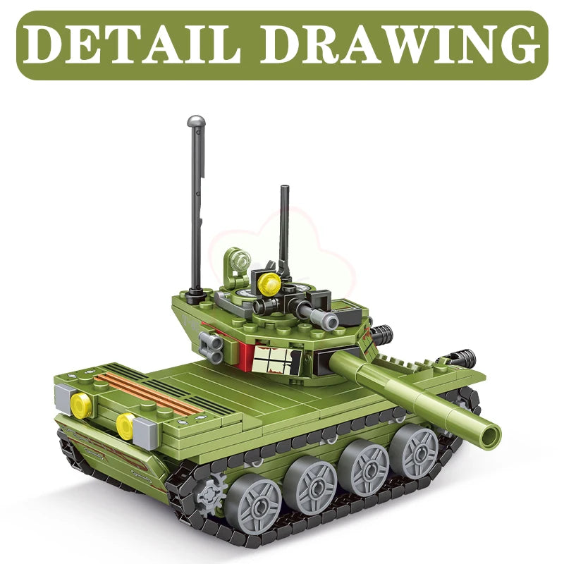 331pcs T-85 WW2 Tank & Soldier Building Block Set by HitMyNeed