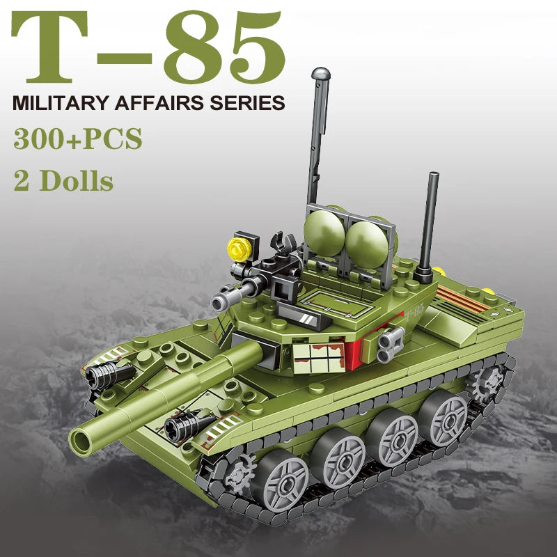 331pcs T-85 WW2 Tank & Soldier Building Block Set by HitMyNeed